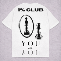 1% CLUB — camiseta blanca MIRROR, You vs You, espalda
